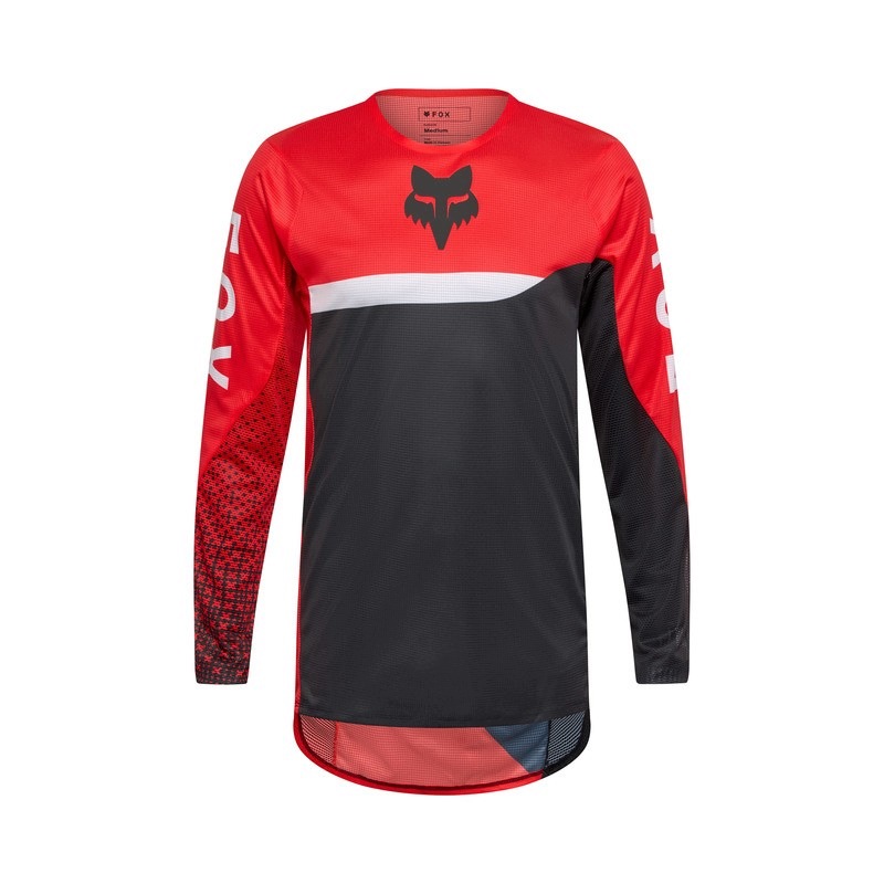 Mikina Motocyklová Fox Flexair Fracture Fluo Red (s)