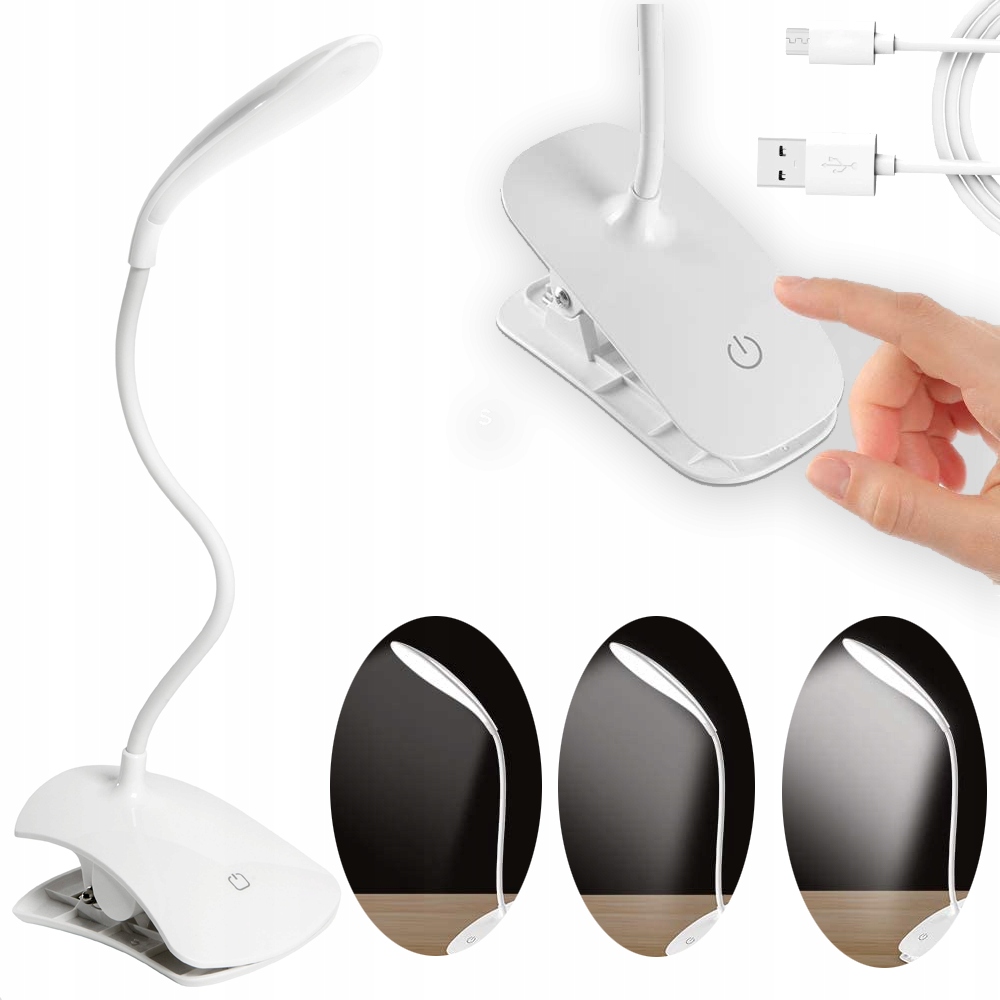 

Lampka Led Biurkowa Klips Do Czytania Akumulator