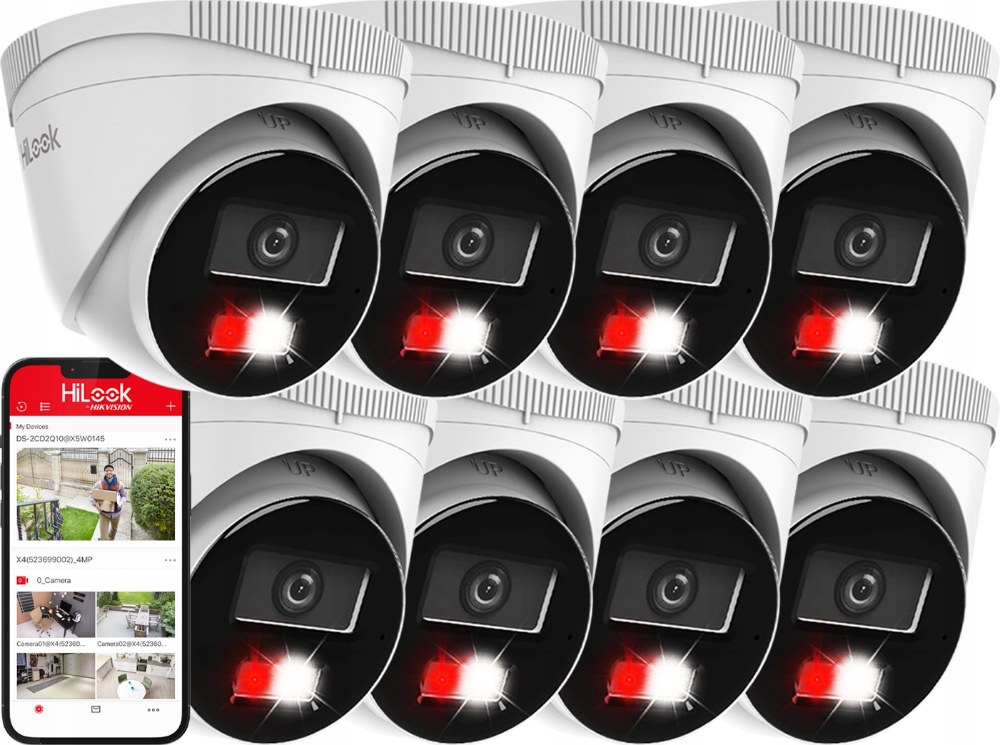 Ip kamera PoE 8MPx IPC-T280HA-LU Hilook By Hikvision 4K Sada 8 kamier