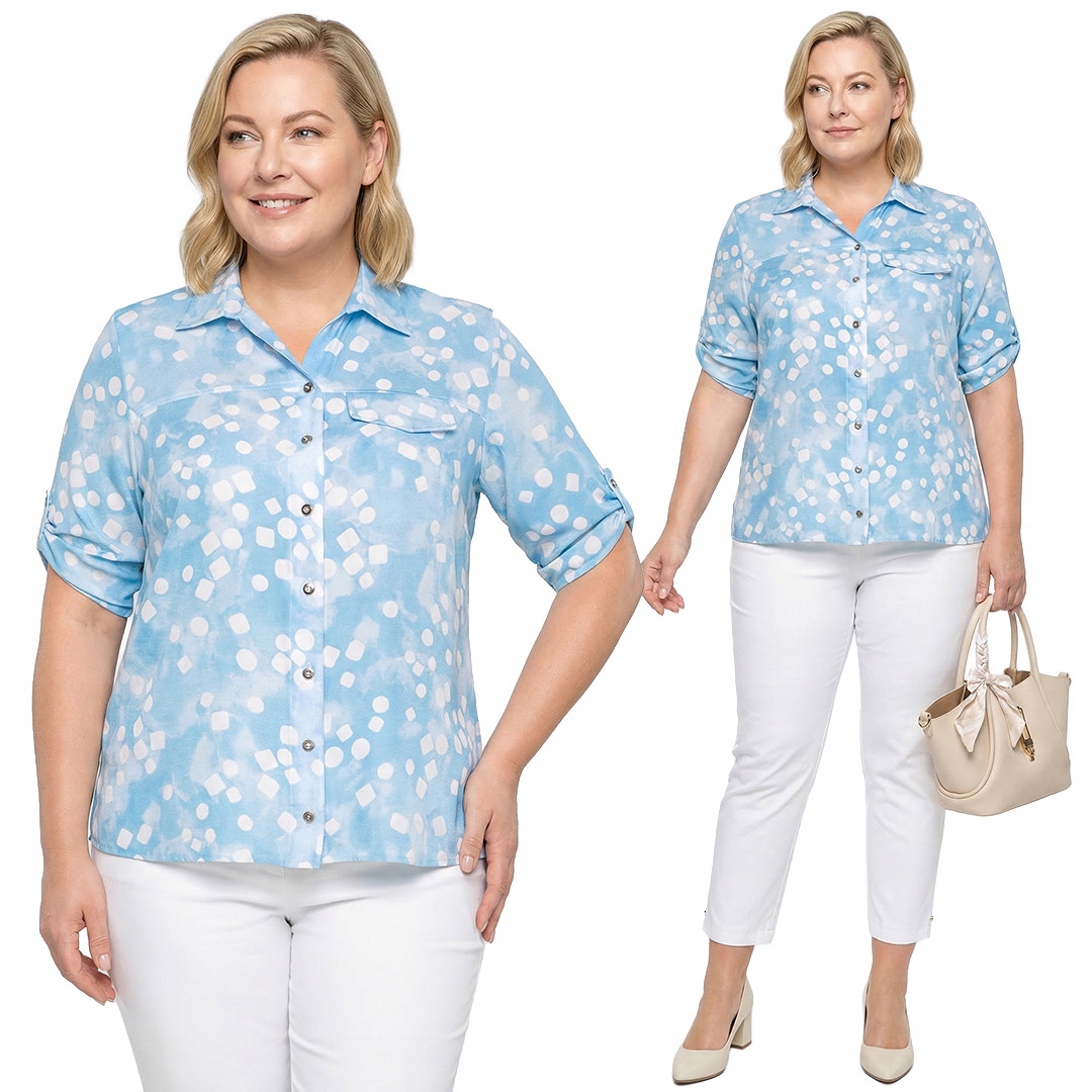 Modrá košile s bílým vzorem plus size velikost 56