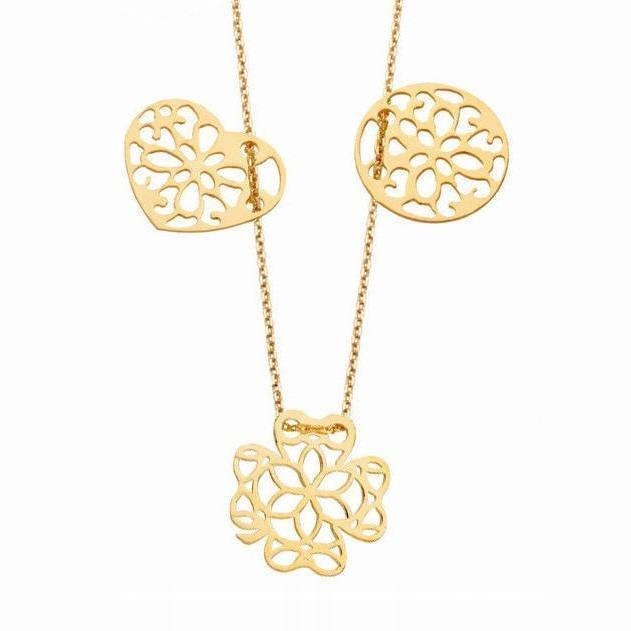 

Złoty naszyjnik 585 Celebrytka Koniczynka Serce