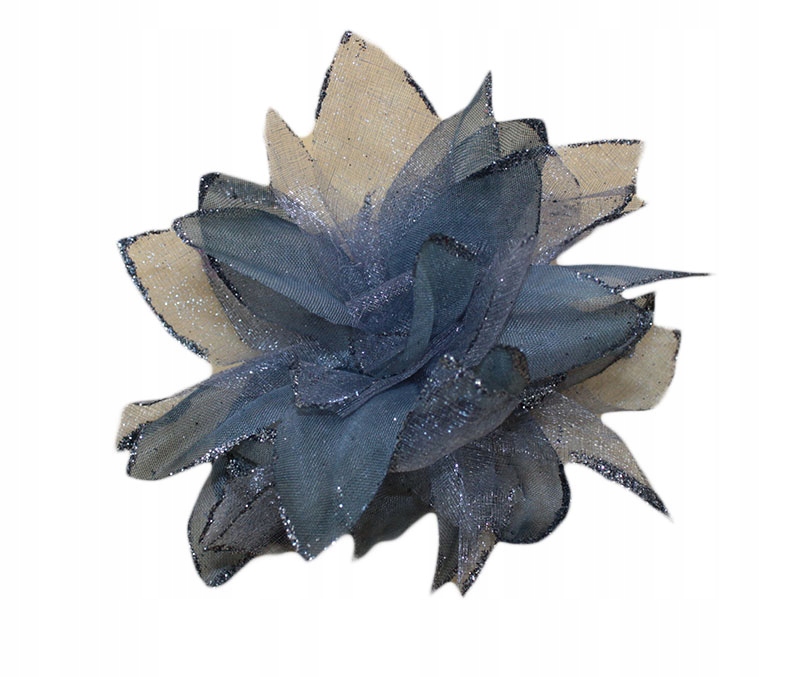 -MARGUT- Gumka broszka stroik kwiat szary