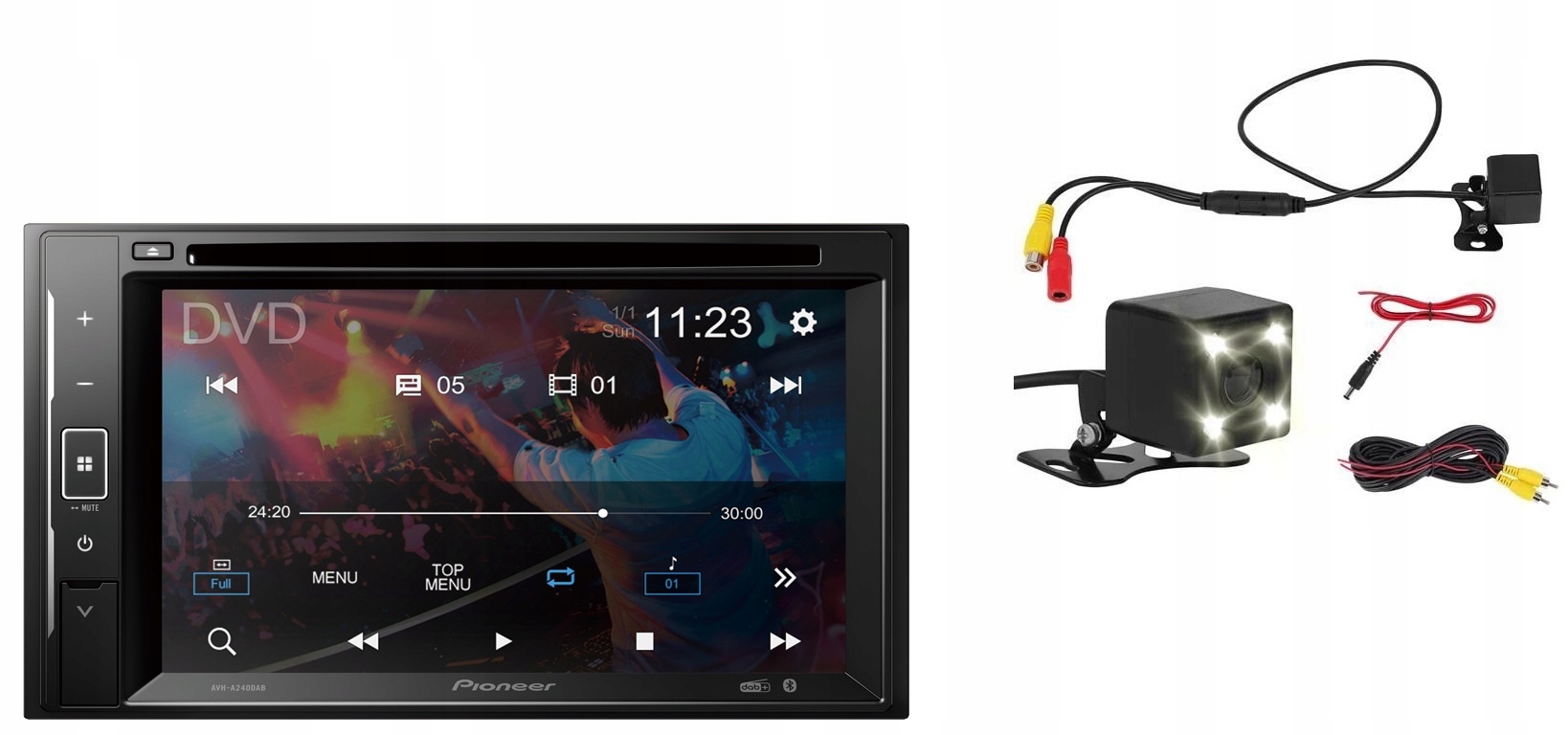 Pioneer AVH-A240DAB Autorádio 2DIN Bt CD DVD Dab+ cúvacia kamera
