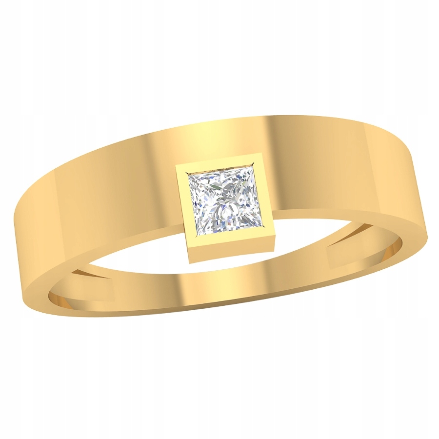 Prstýnek Čtvercový Zirkon Zlatý 585