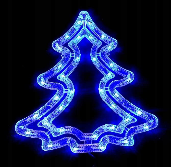 OZDOBA ŚWIĄTECZNA W OKNO CHOINKA BIAŁA NIEBIESKA ! Marka inna