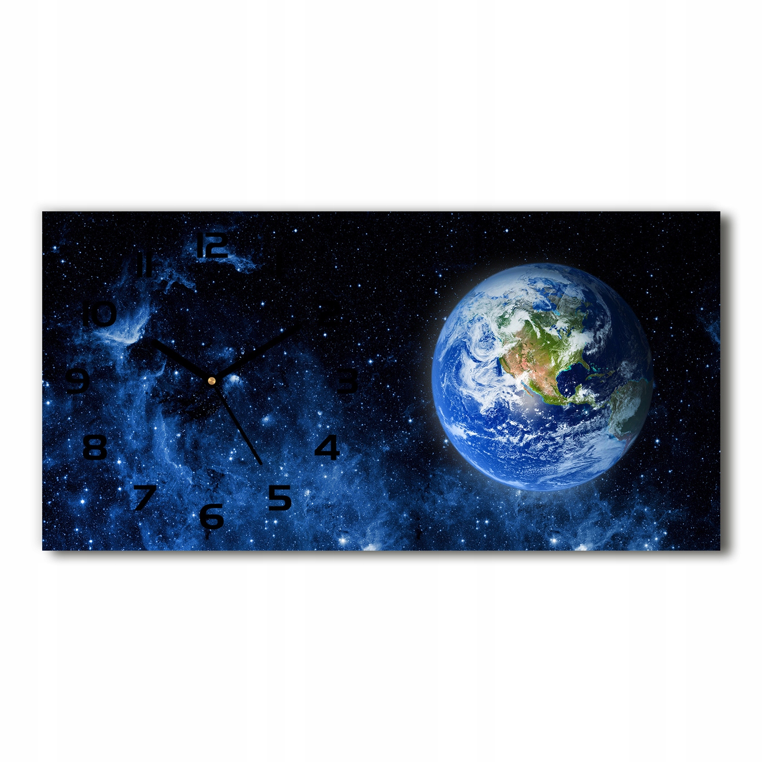 

Zegar ścienny szklany cichy Kula ziemska 60x30 cm