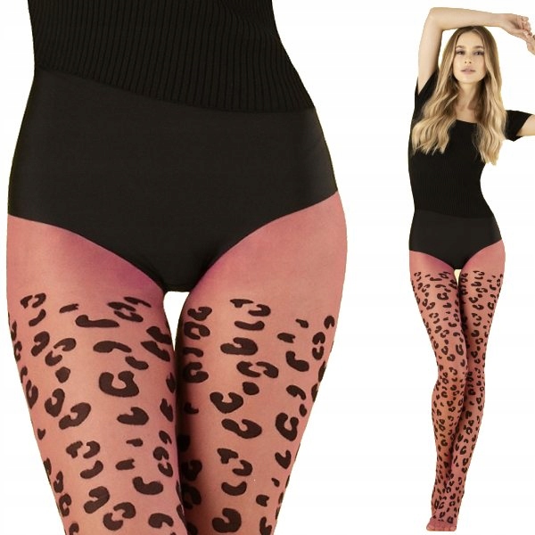 

Cienkie różowe rajstopy w panterkę Fiore Wild West