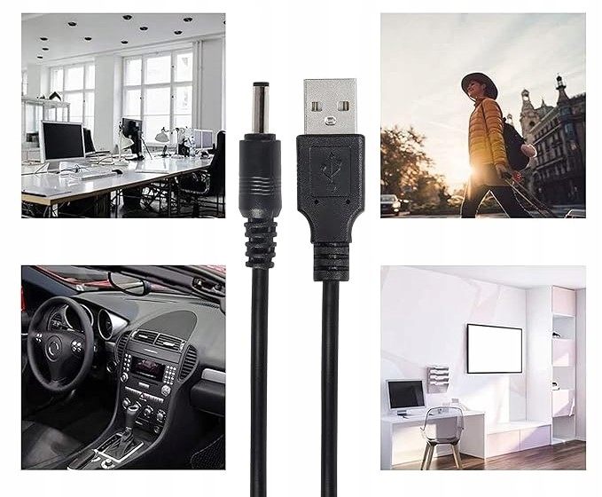 Kabel USB na DC 3,5 mm x 1,35 mm,Adapter kabla zasiljącego XMSJSIY Stan opakowania oryginalne