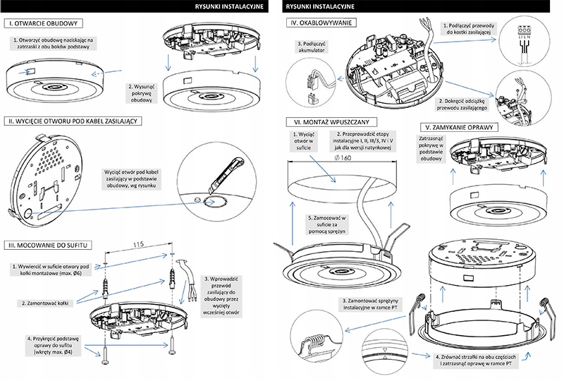 Oprawa oświetlenia awaryjnego Starlet ROUND biała Kod producenta INTELIGHT-91768