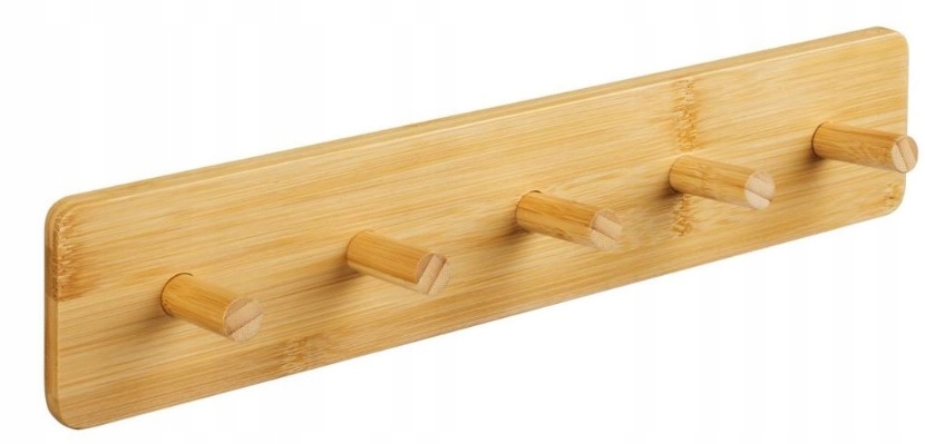 WIESZAK STOJĄCY RĘCZNIKOWY + WIESZAK 5 HAKÓW BAMBU Wysokość mebla 4 cm