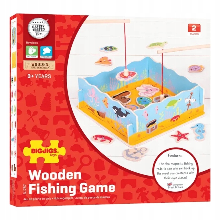 Łowienie rybek gra zręcznościowa Bigjigs 18 m-cy+