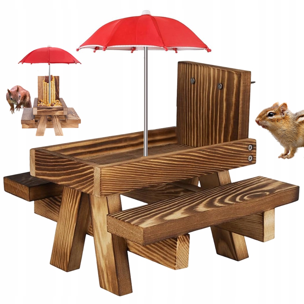 Levně Dřevěné Krmítko Pro Veverky Se Stříškou Je Vhodné Pro Všechny Sezóny