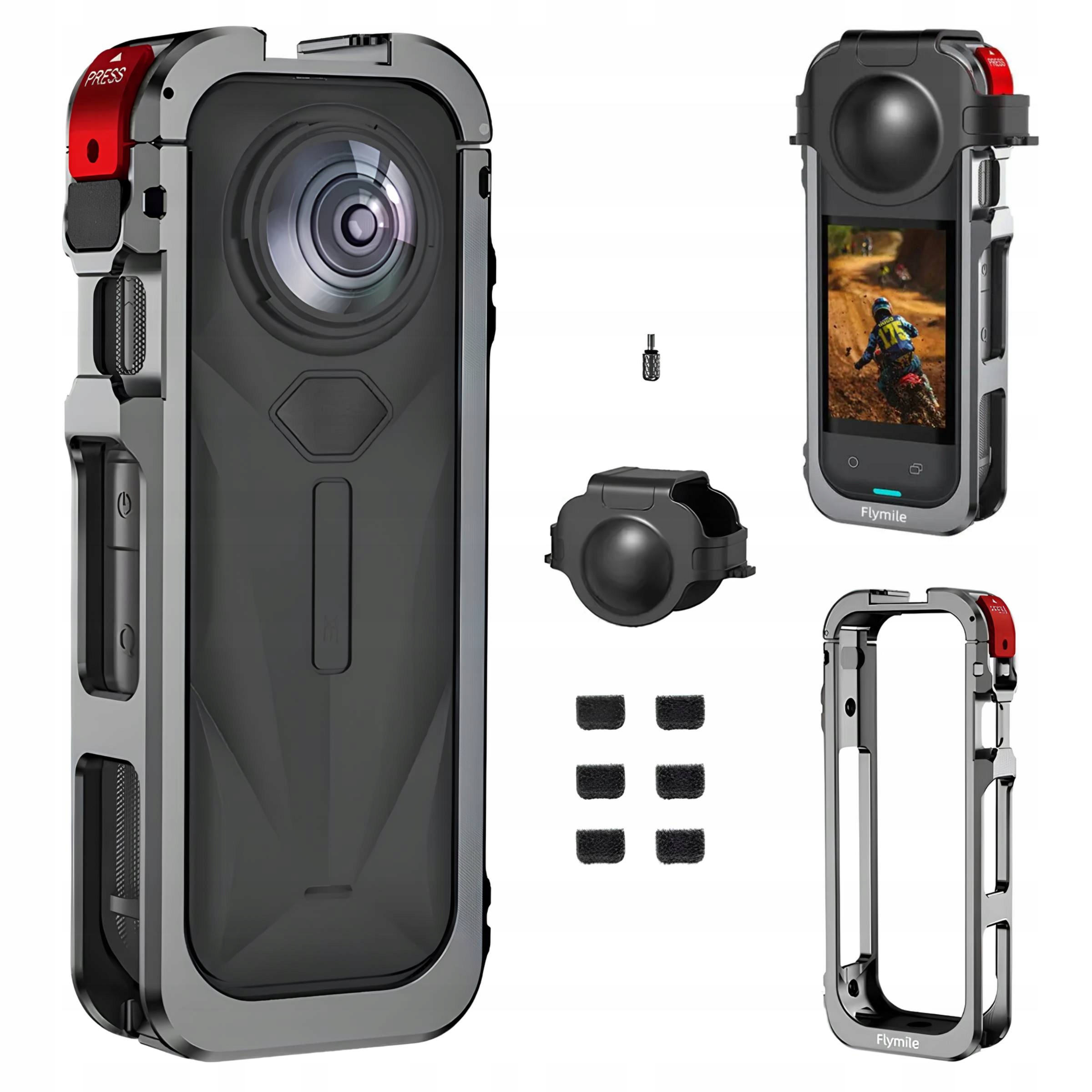 Hliníkové pouzdro Rám Ochranná klec Krytka objektivu pro Insta360 X5