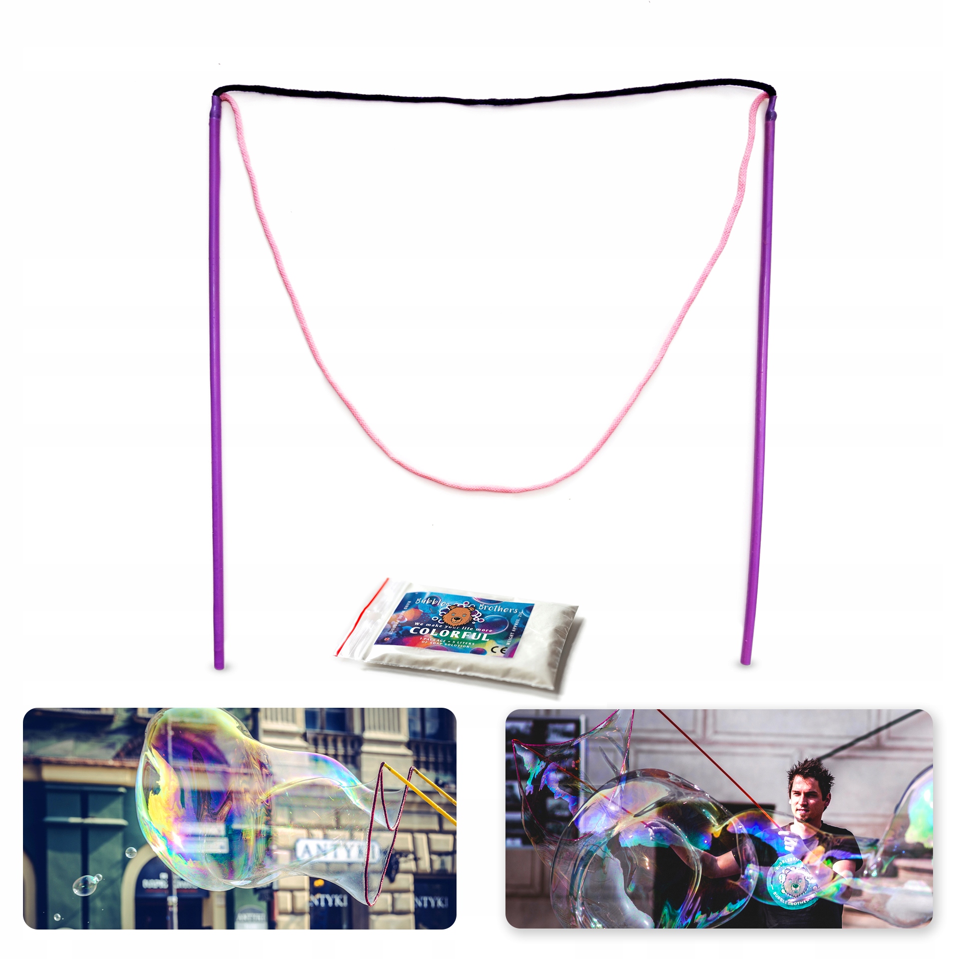 Bańki Mydlane Zestaw Kijki + 5 Litrów Płynu Dzieci Bohater Inny