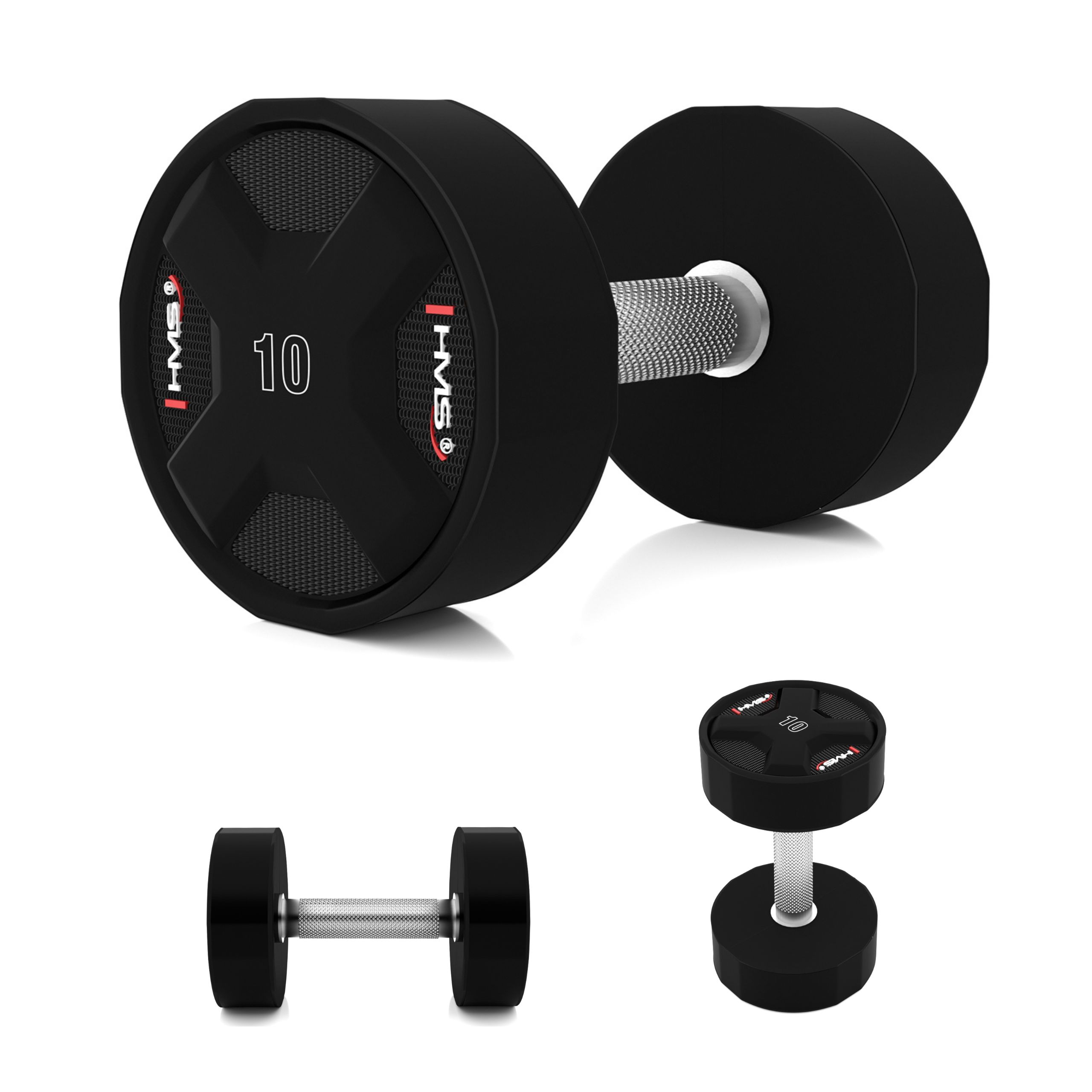 Činka na závaží pro cvičení tréninku ocel polyuretan Cpu 10 kg Hms