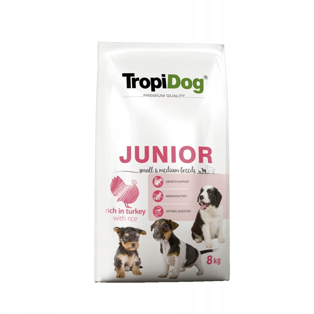 TropiDog Junior S M Krůta s Rýží 8 kg