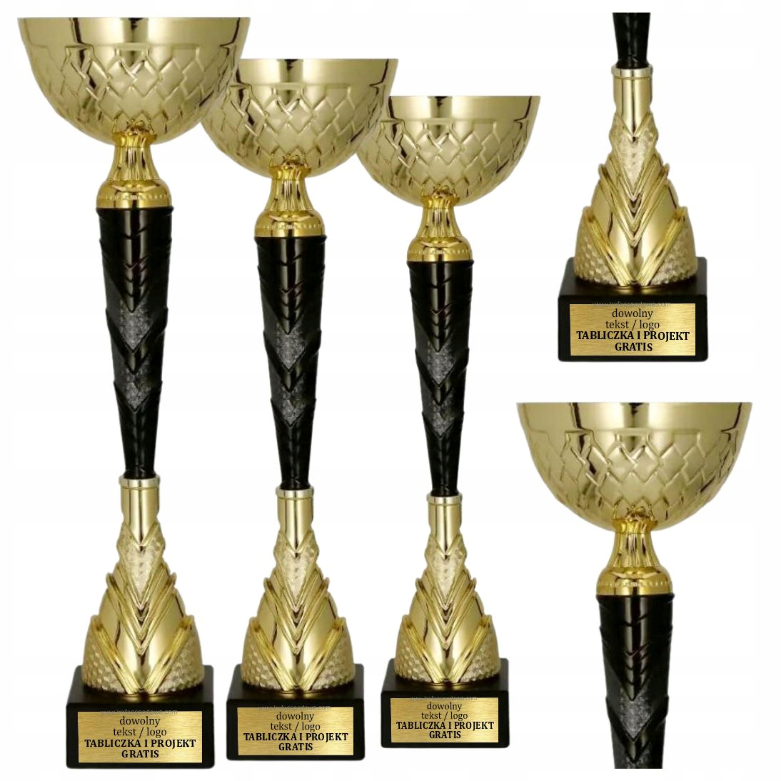 Ideální sada zlato-černých pohárů 3 ks 32/30/28 cm Gravírky Bonus
