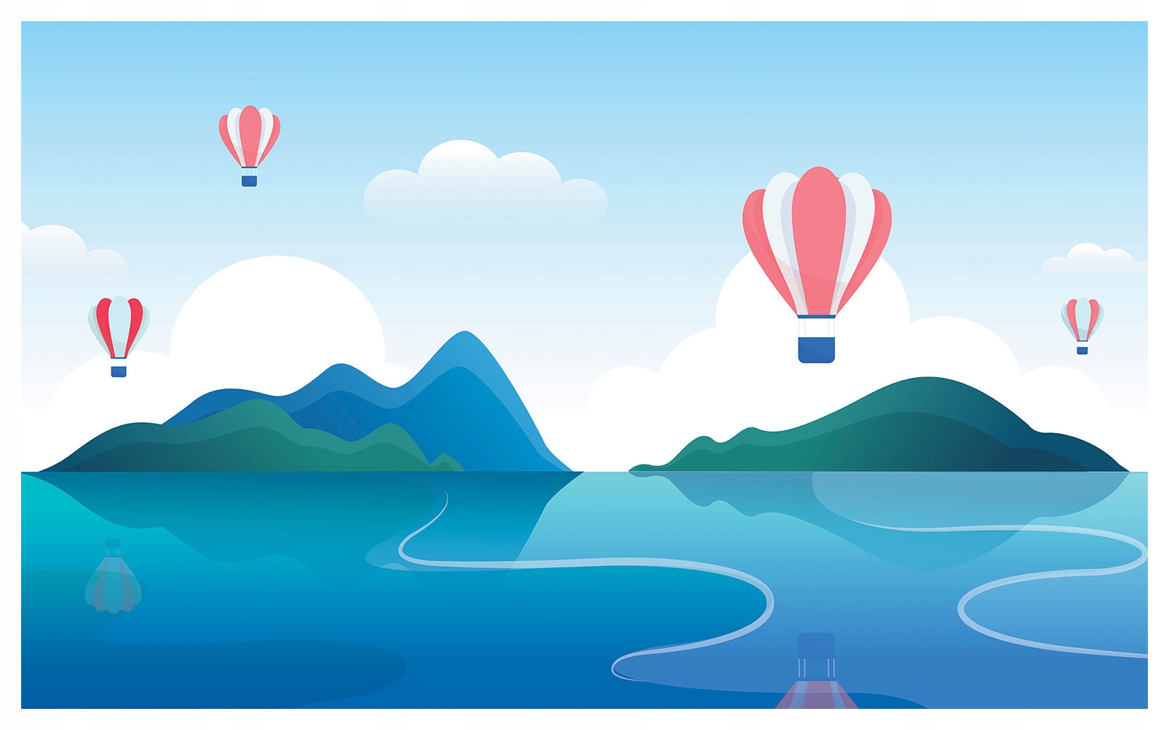 Fototapeta Balóny u horského jezera krajina snů 208x146 lepidlo