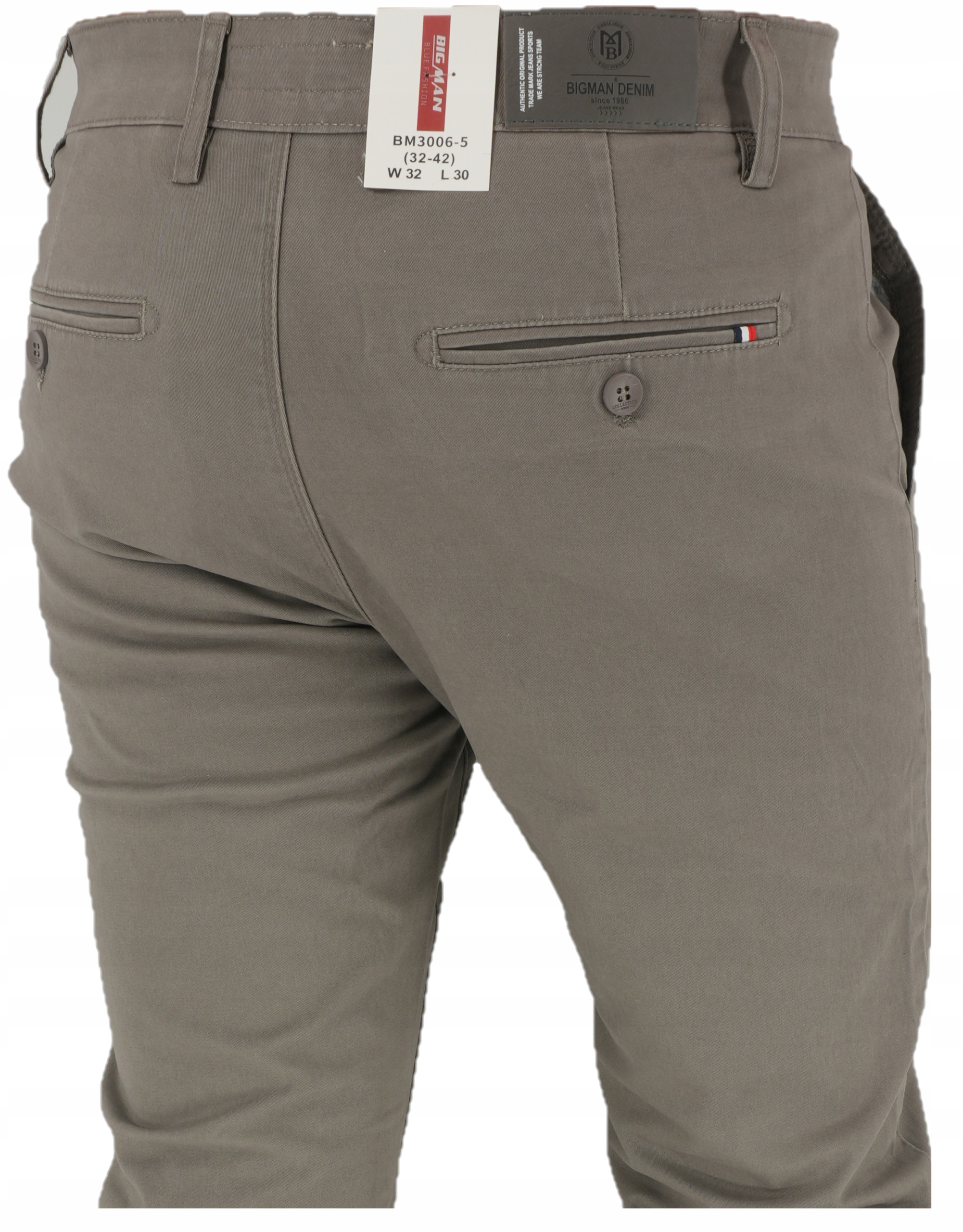 Spodnie Męskie Szare BM3006 do182 wzrostu L32 W37