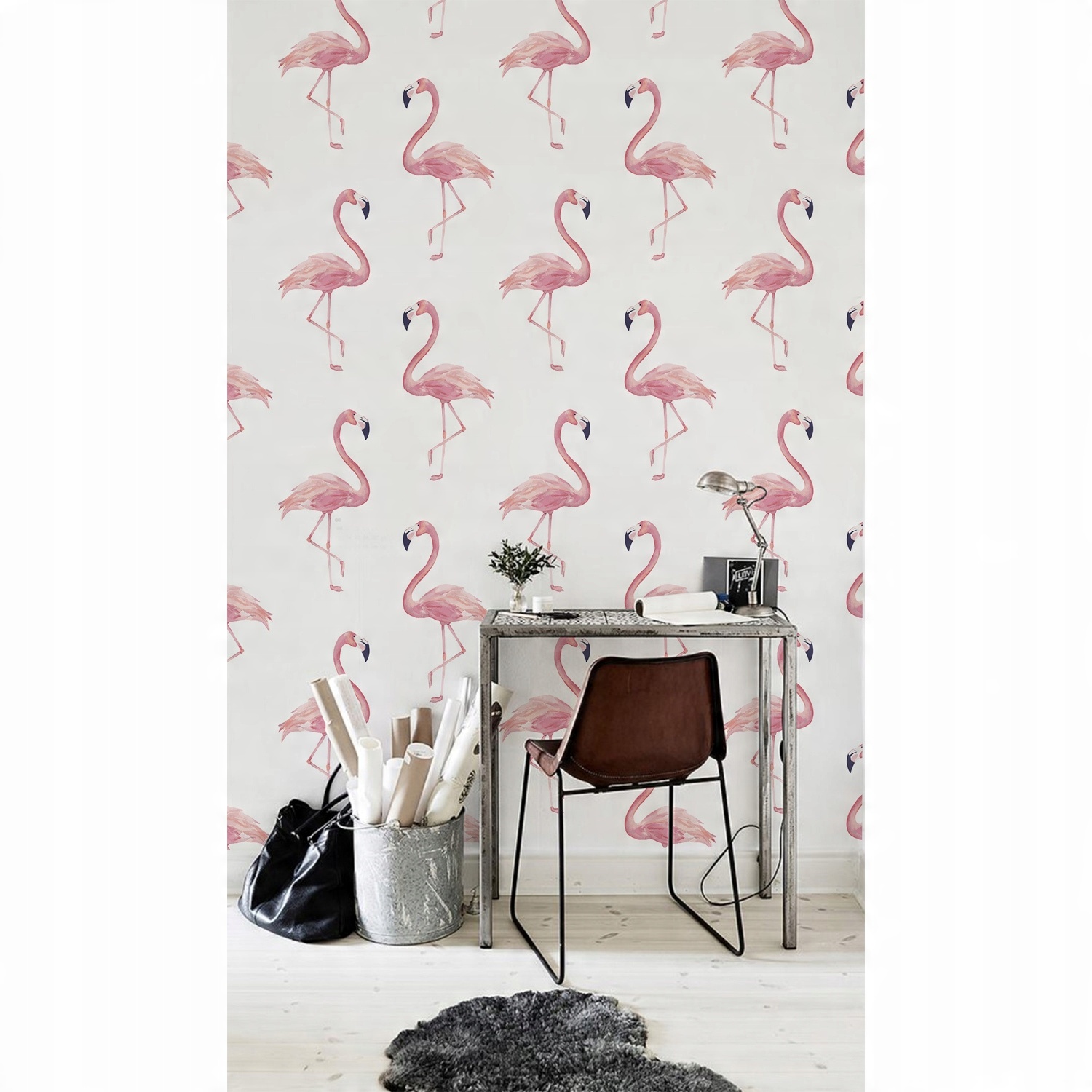 

Fototapeta na ścianę Akwarelowe flamingi 416x254cm