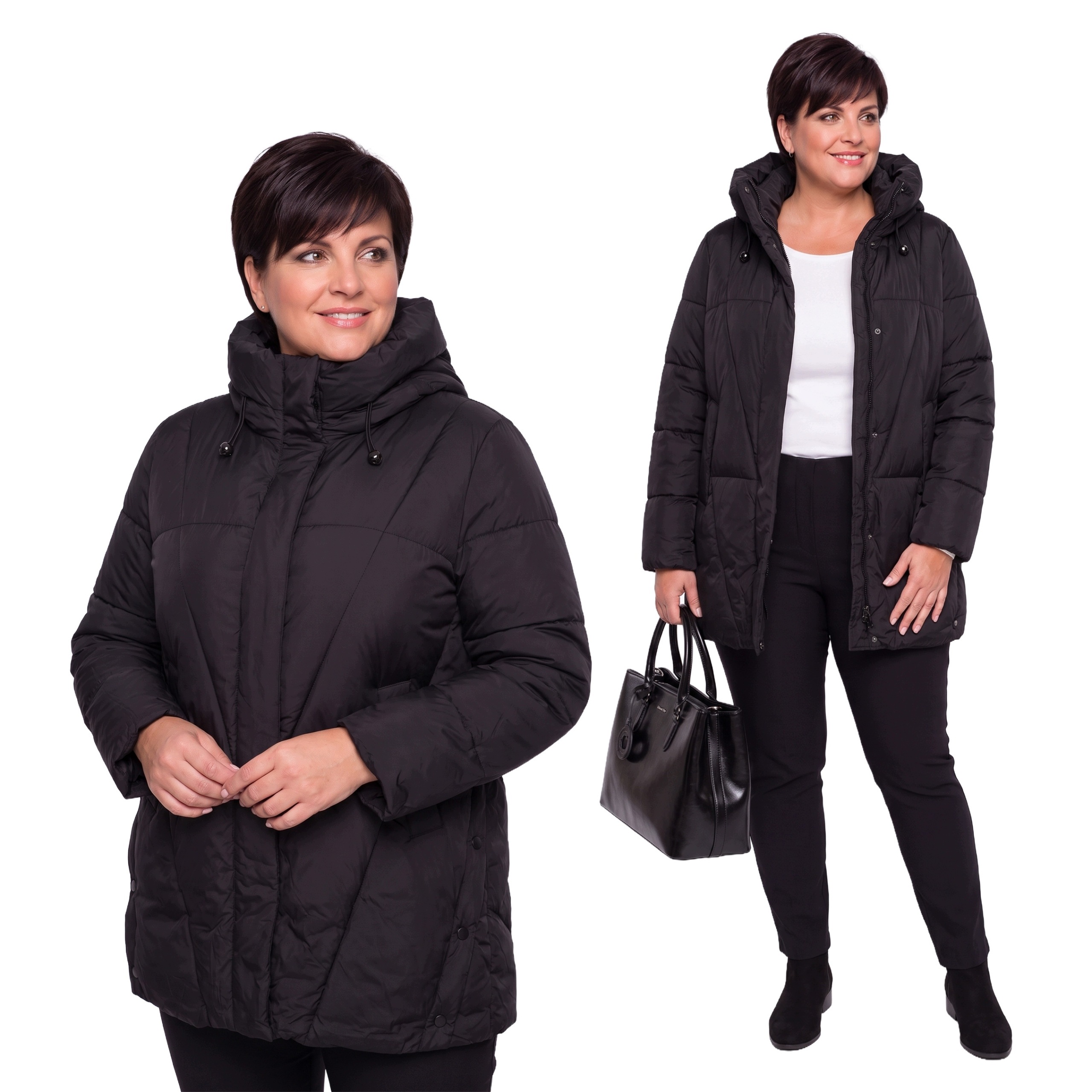 Černá zimní bunda plus size velikost 56