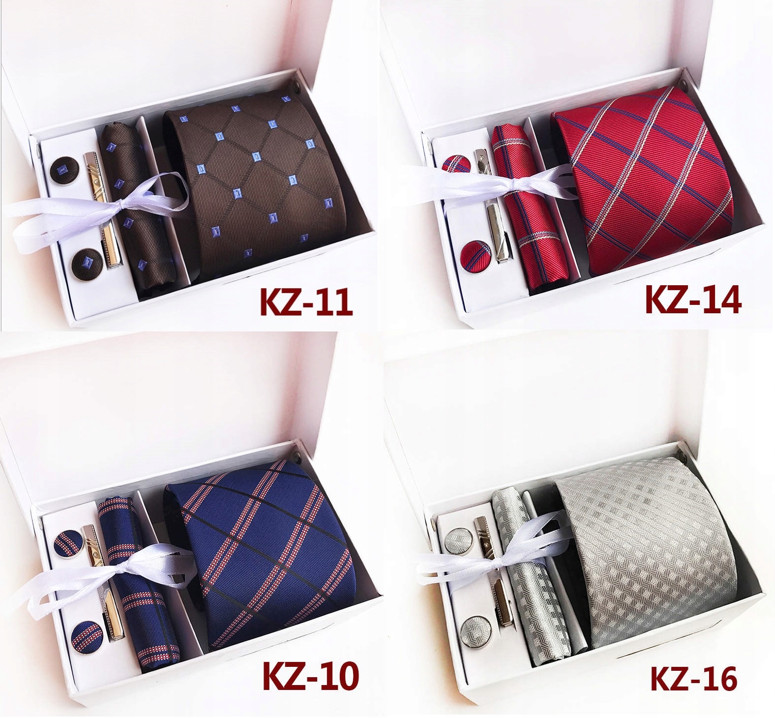 Krawat +spinki+ poszetka szeroki Prezent dla mężczyzny faceta granat EAN (GTIN) 5905080758283