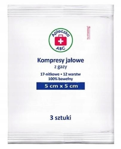 

Apteczka Abc kompresy jałowe z gazy 5cmx5cm 3 szt.