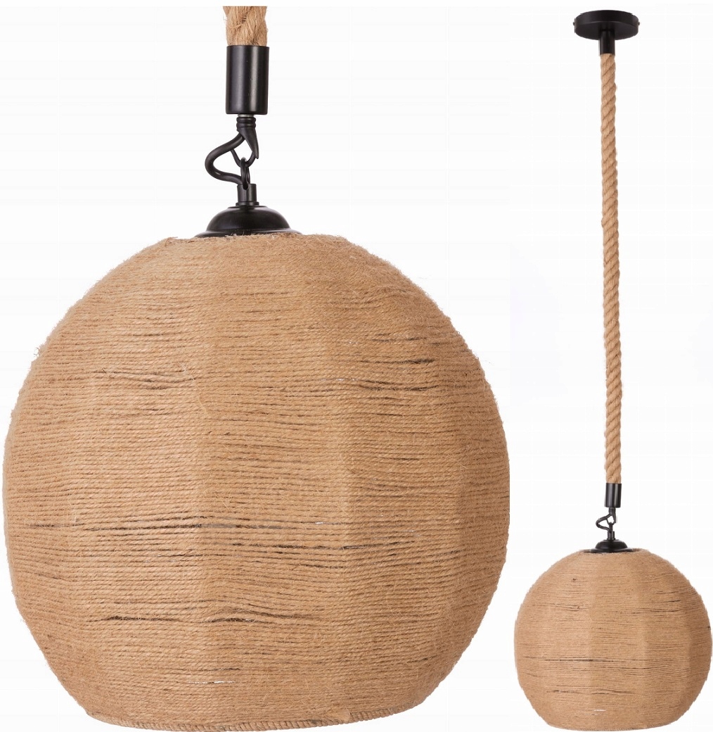 

Lampa wisząca jutowa boho Moon 30cm na linie