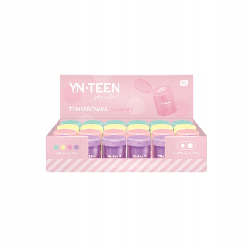 Temperówka Podwójna Z Pojemnikiem Pastel Interdruk 1szt