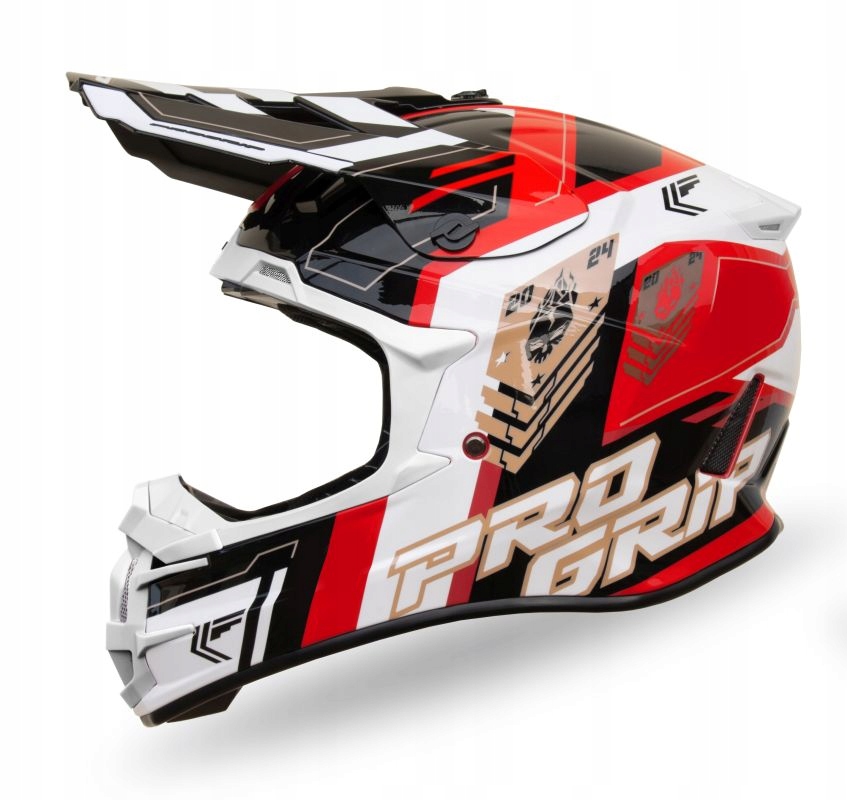 Progrip Kask Cross Spirits Kolor Czerwony Biały Czarny Rozm. S DD