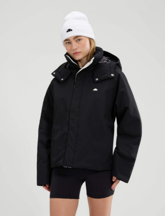 Ellesse Černá Bunda S Kapucí Krátká Dámská 38 Opa