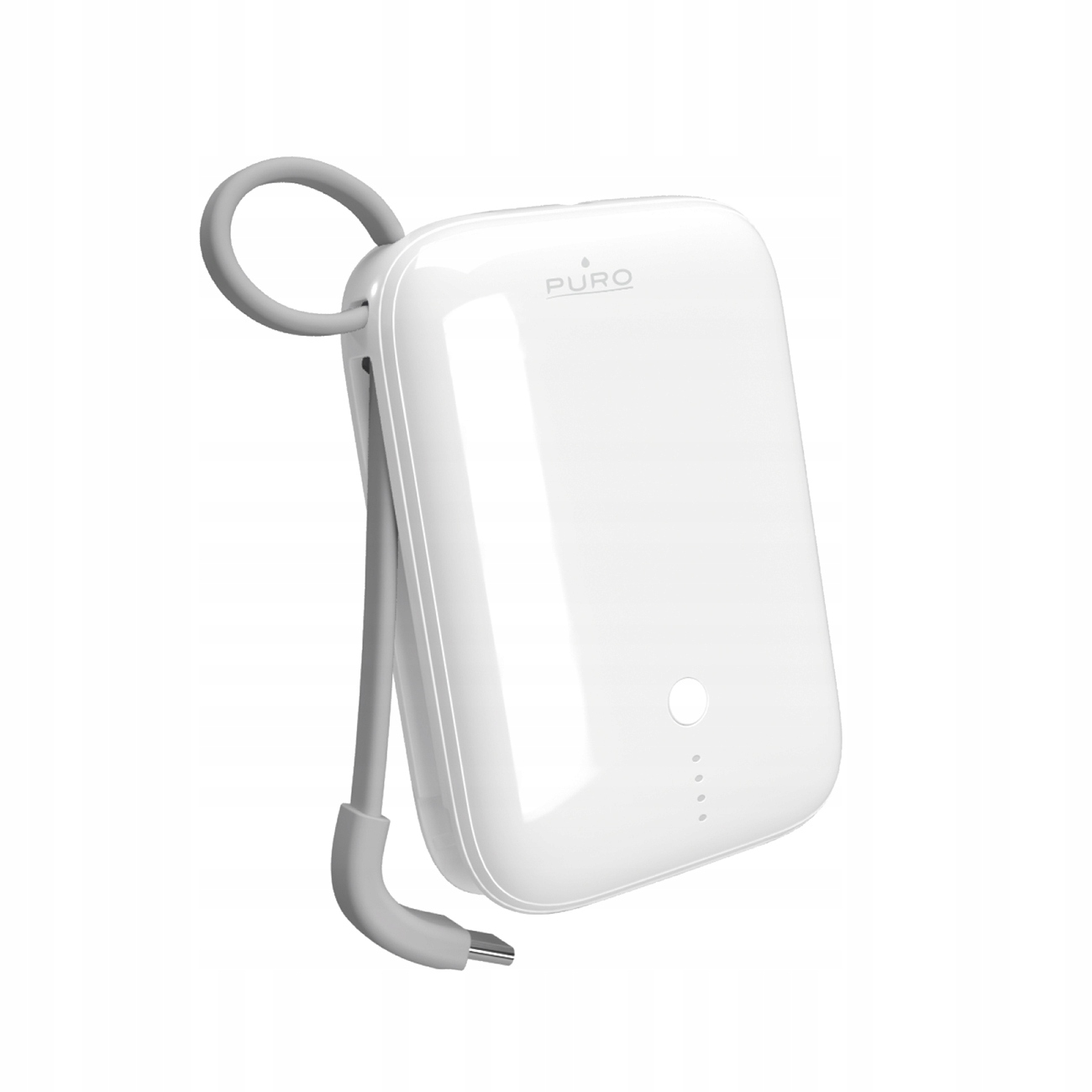 Powerbanka 10000MAH Usb-a Usb-c S Vstavaným Káblom Biela