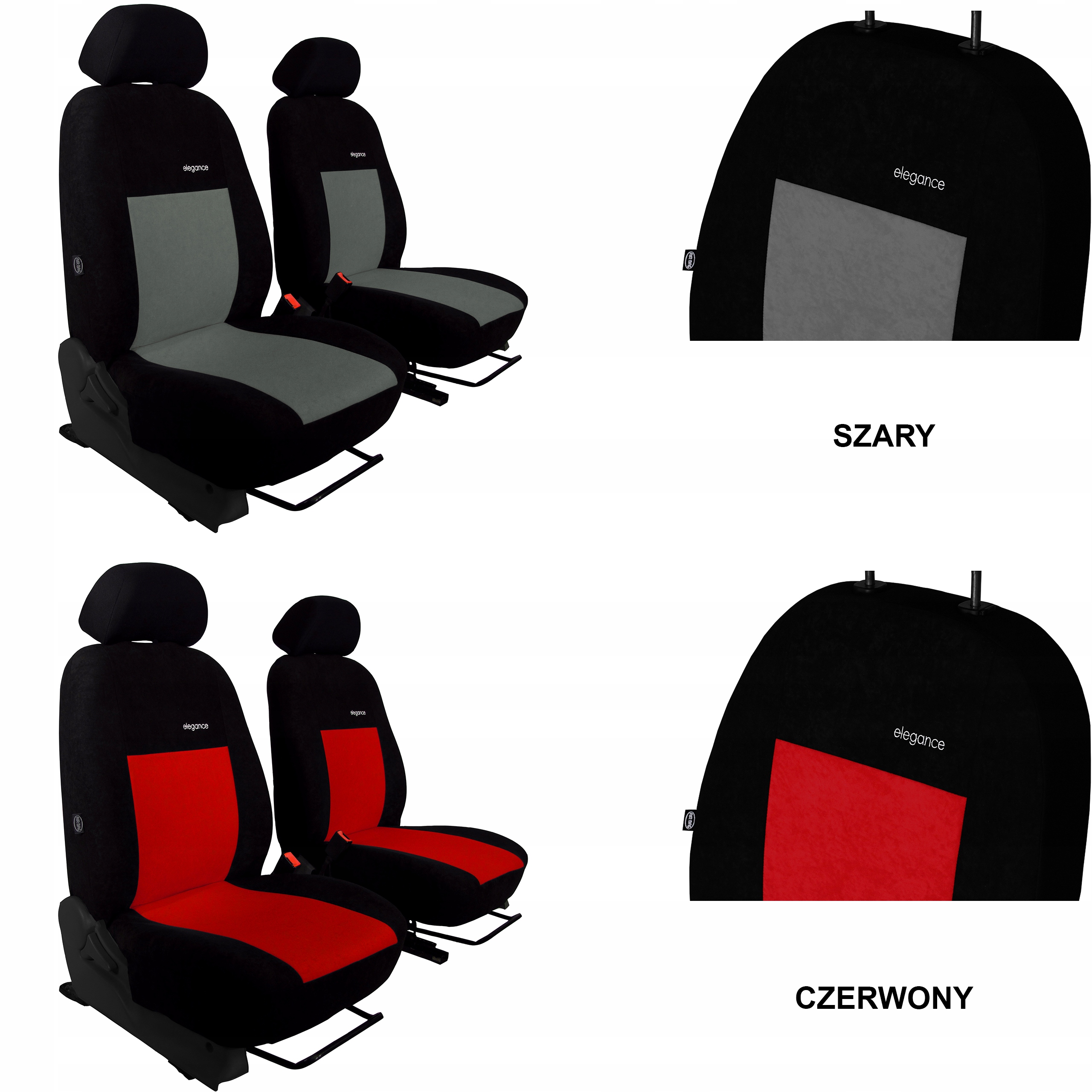 WELUROWE POKROWCE MIAROWE SAMOCHODOWE PRZODY NA FOTELE DO Microcar M.GO Model Elegance
