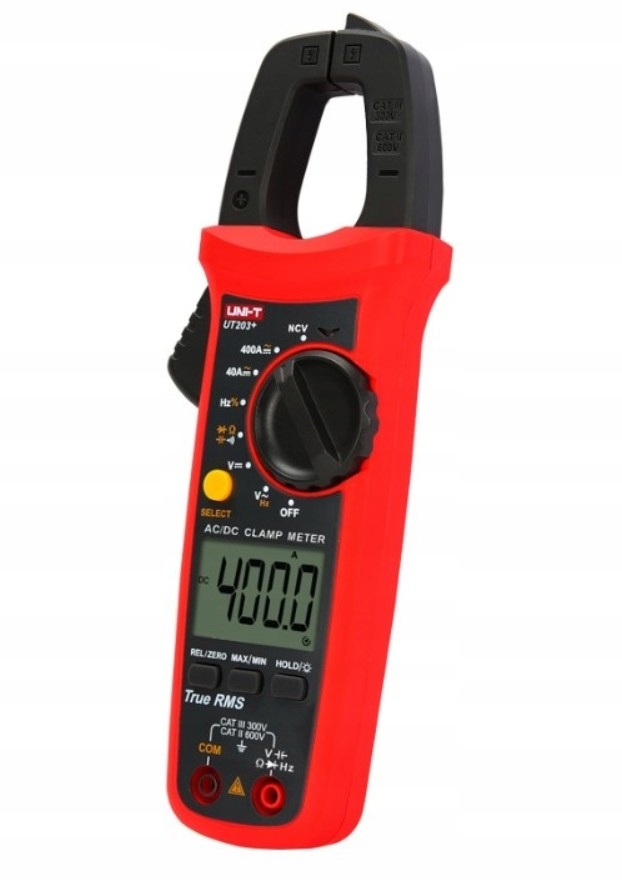 MIERNIK PRĄDU CĘGOWY UT203+ True RMS 40A 400A AC/DC NCV UNIT Typ cęgowy