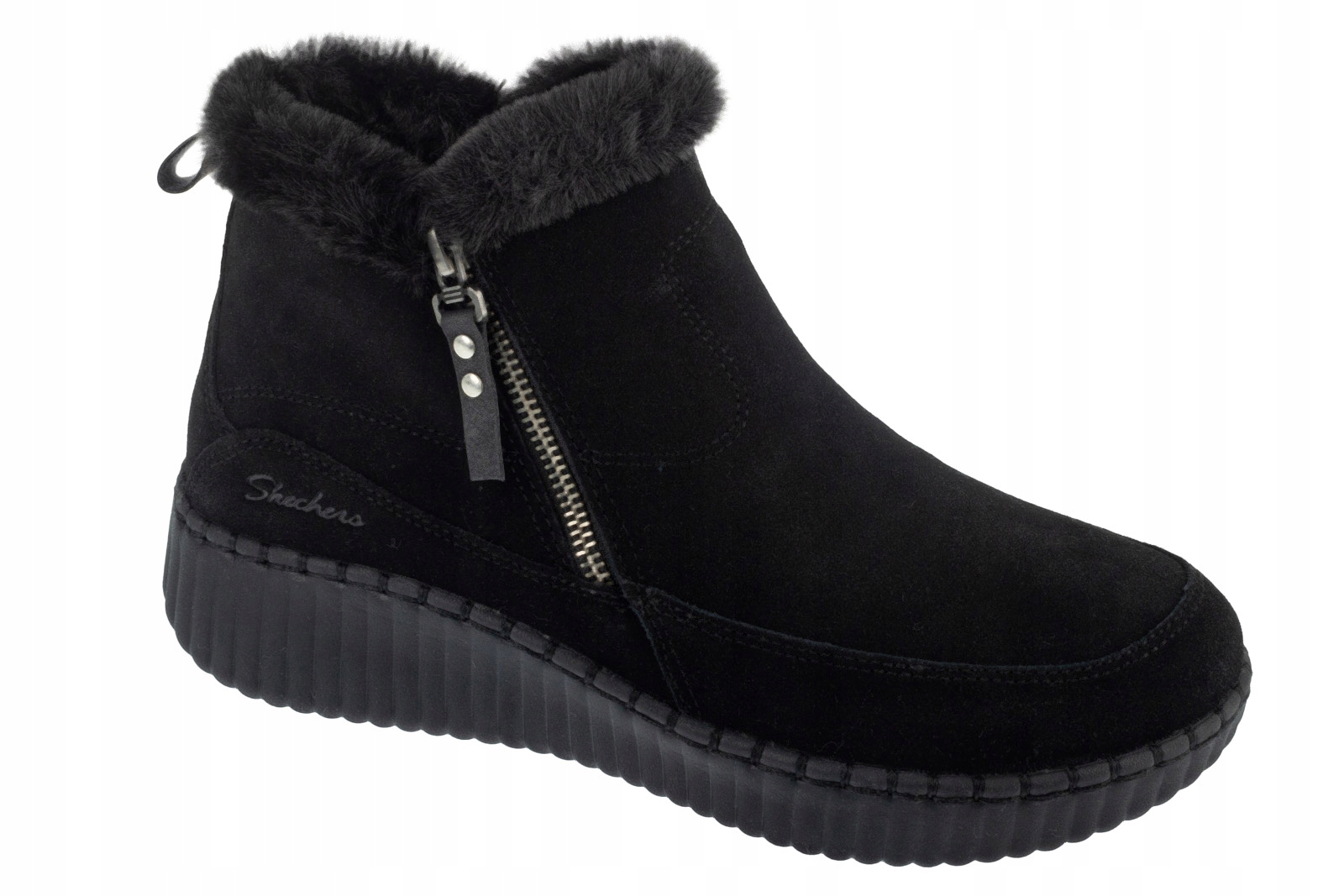 Skechers Wilshire Blvd Fresh Zip [36] Dámské zimní boty semišové černé