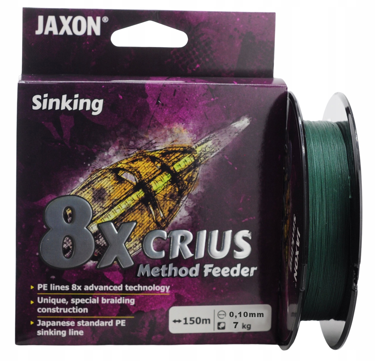 0,10mm 7kg 150m Plecionka Tonąca Crius 8X Method Feeder Sinking Jaxon