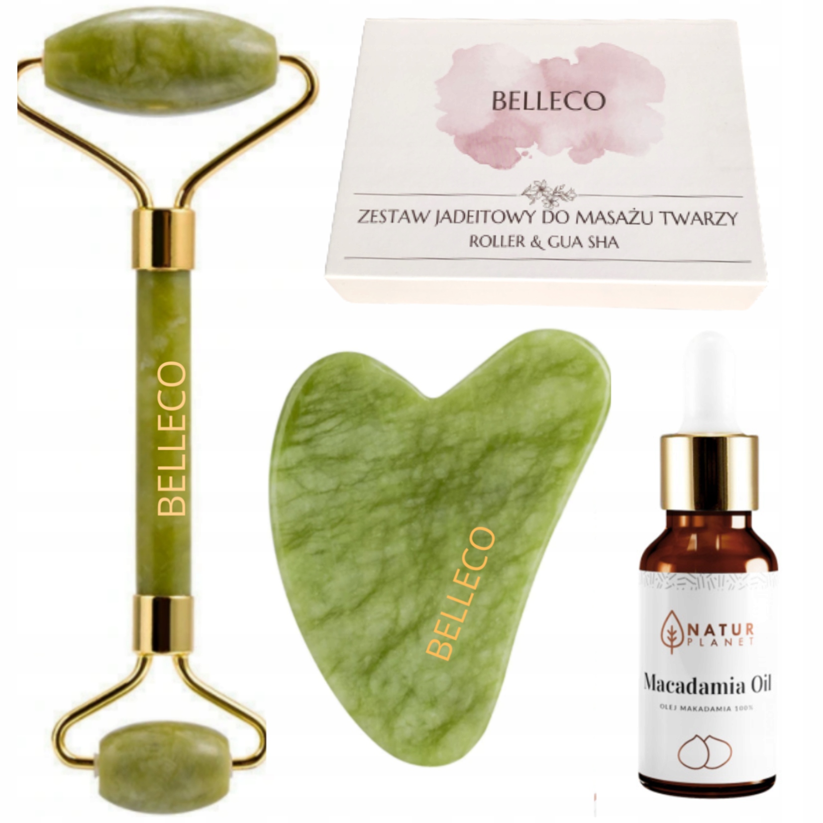 

Masażer Jadeitowy Do Twarzy Płytka Gua Sha Pudełko