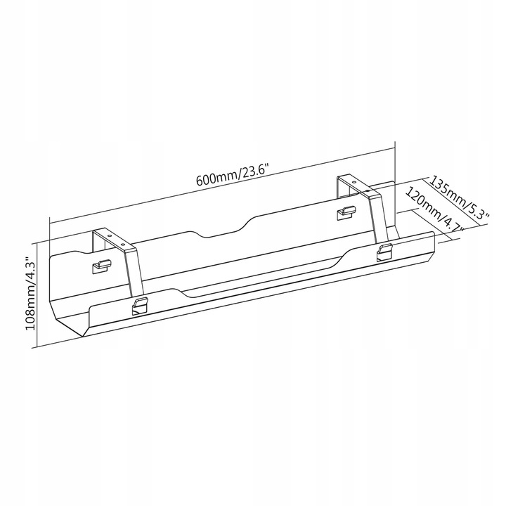 UCHWYT PODBIURKOWY ORGANIZER NA KABLE BYDGOSZCZ Model ER-431W