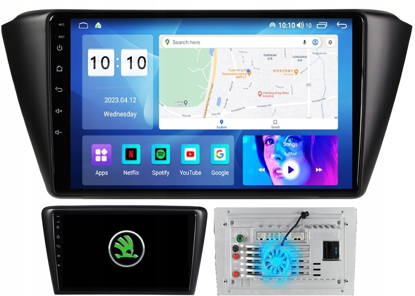 Radio Nawigacja Android Skoda Fabia 2014+ 4G Apple Carplay+kamera 8/256GB