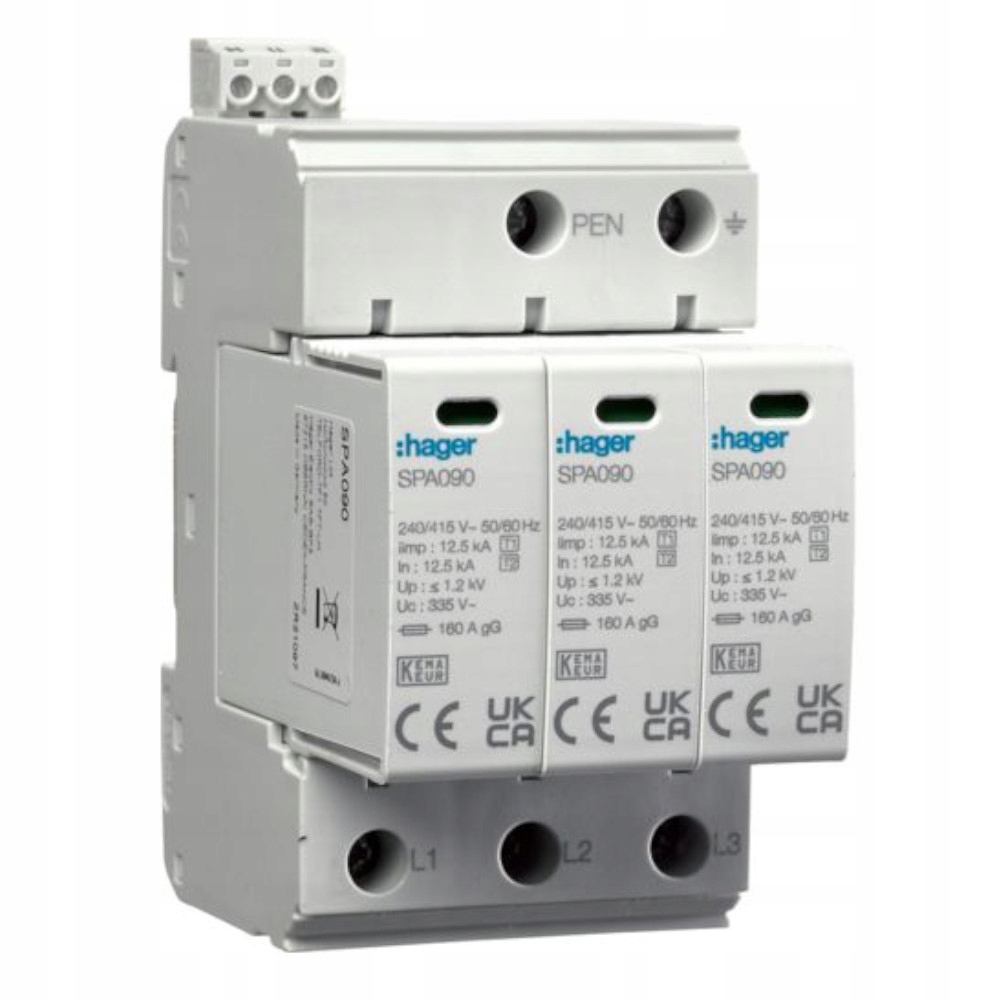 Hager Ogranicznik przepięć B+c 3P 12,5kA SPA930