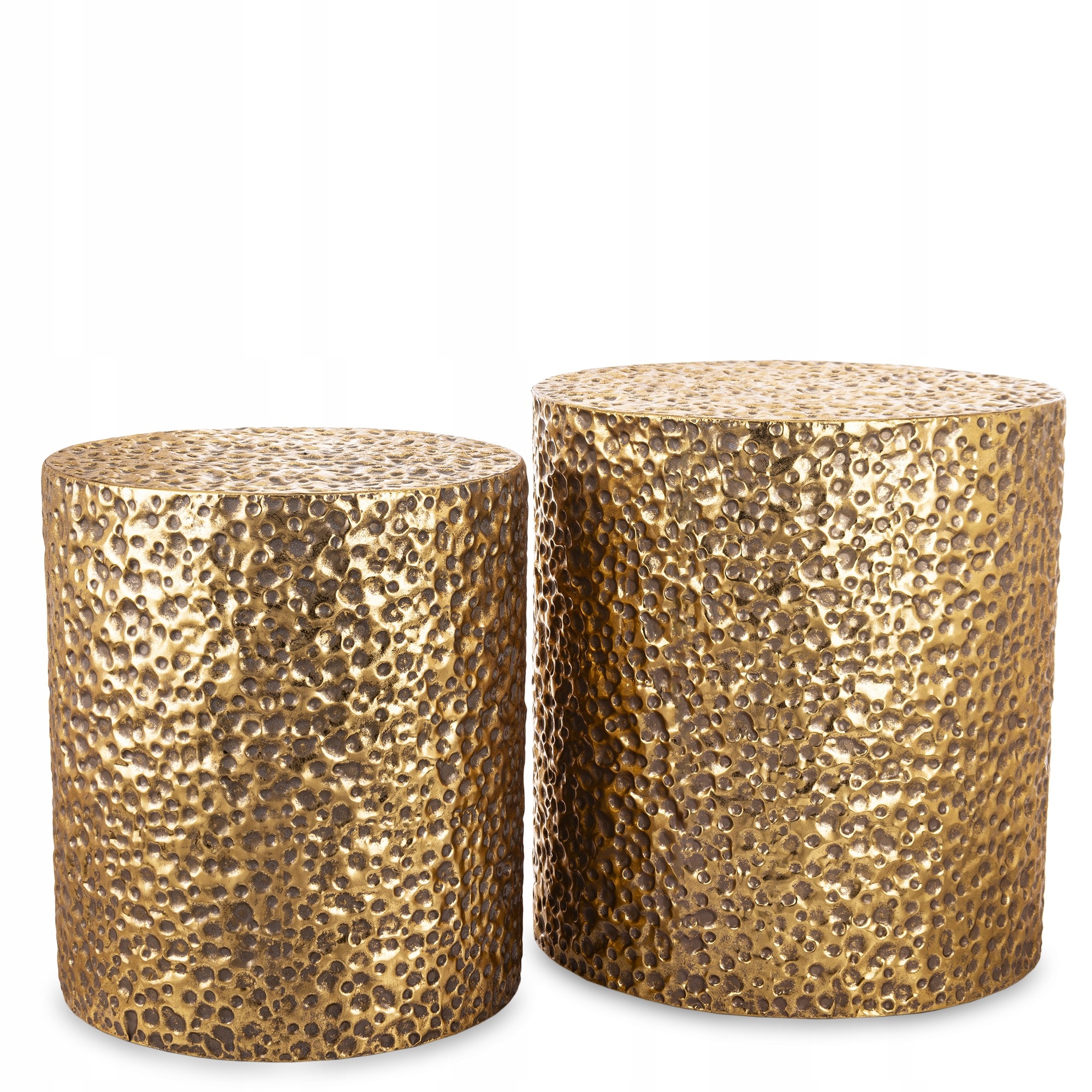 2 x Zlaté okrúhle stolíky Kocky Okrúhly komplet Konferenčný Stolík Bočný kov