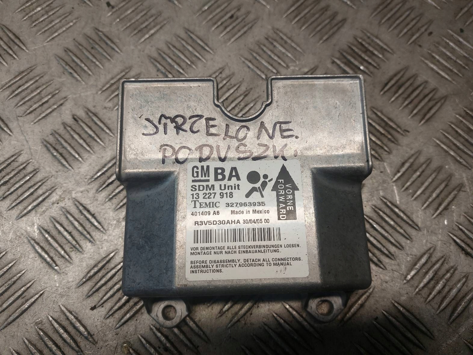 modulo SENSOR airbag airbag DO REGENERACJI OPEL ASTRA H 13227918