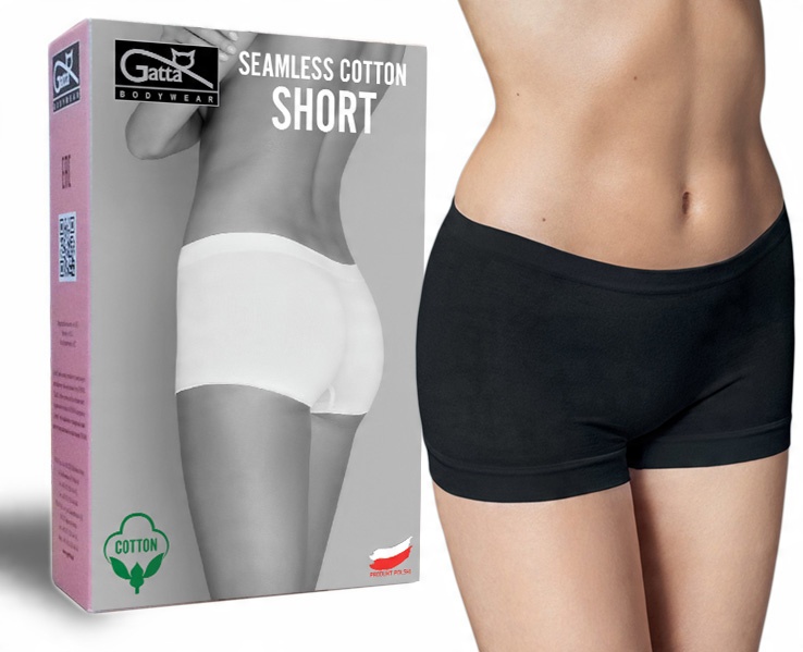 

Majtki Gatta Short, bezszwowe, bawełna, czarny, XL