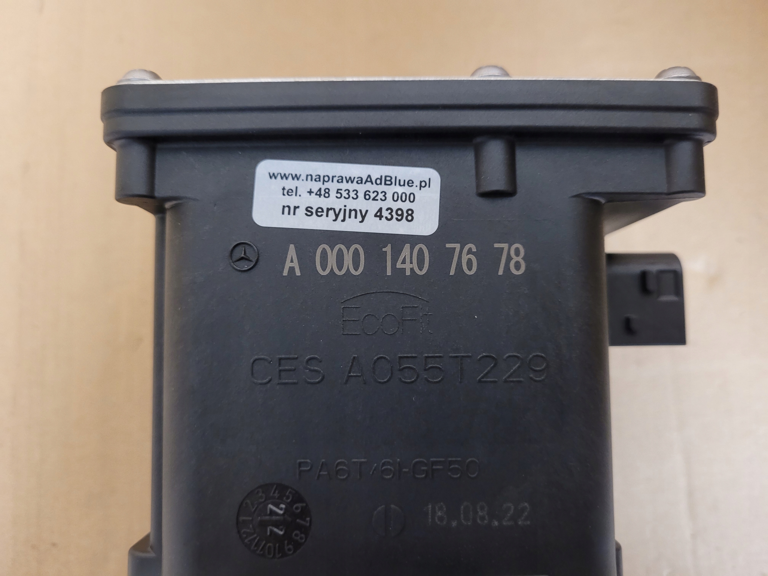 NOWA POMPA MODUŁ ADBLUE MERCEDES AROCS ANTOS ATEGO E6 MP4 MP5 A0001407678 Numer katalogowy części A0001407678