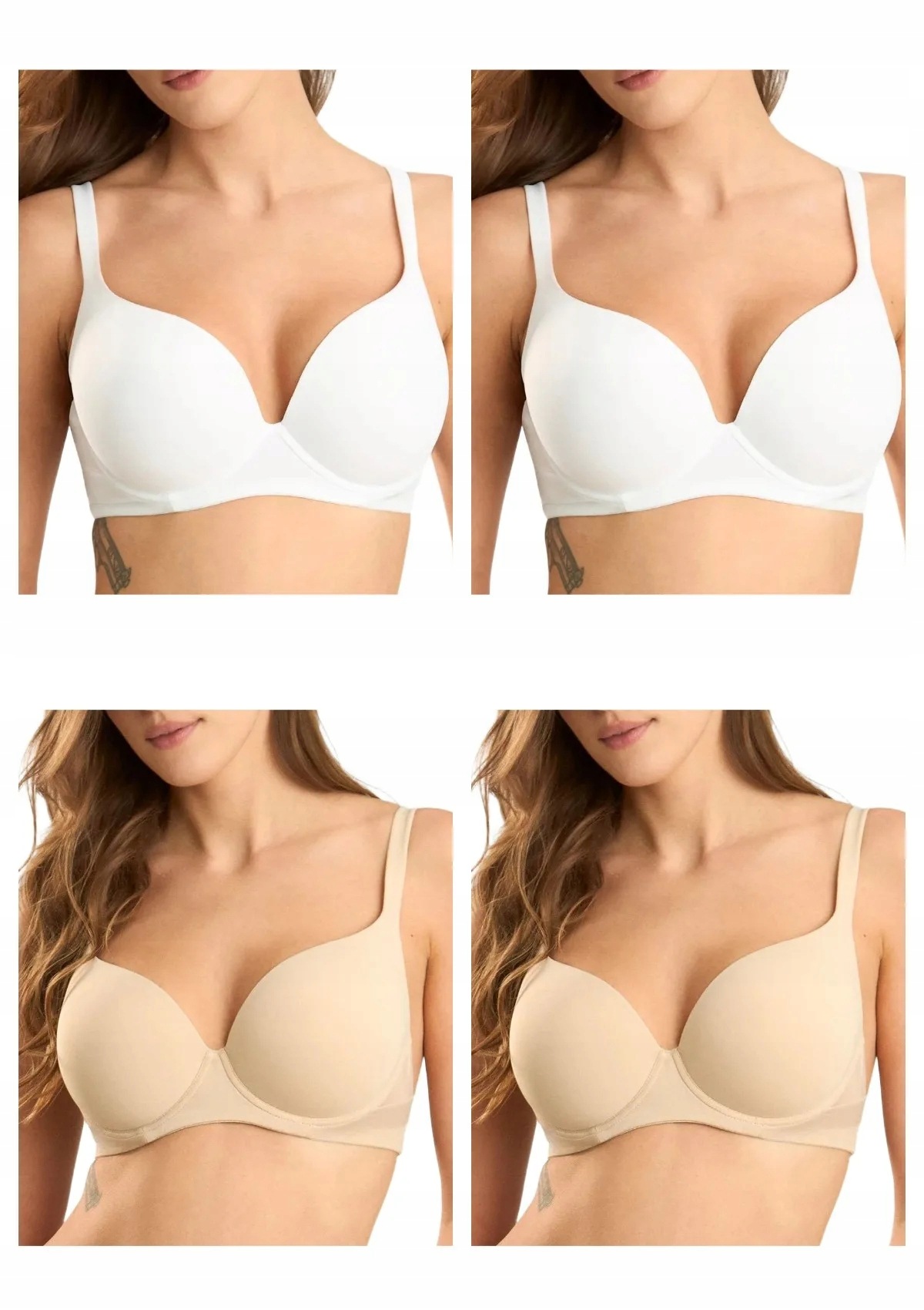 Lormar Plunge Extra 1907 podprsenka 4 ks 2x bílá 2x béžová 75B