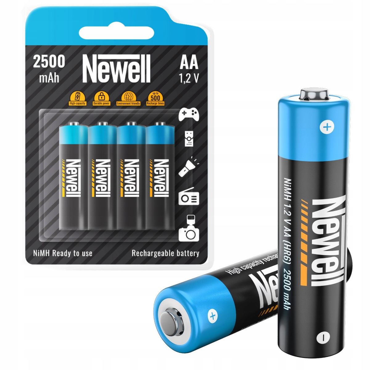 Baterie akumulatorki 1,2V Aa R6 2500 mAh 4 szt.