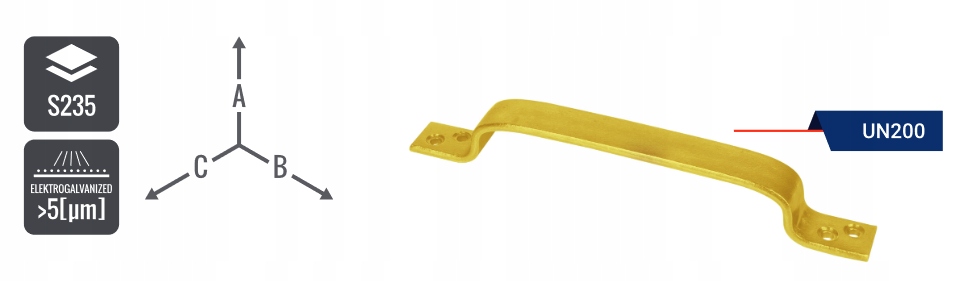 UCHWYT UNIWERSALNY RĄCZKA DO DRZWI 200x18 Kod producenta UN200