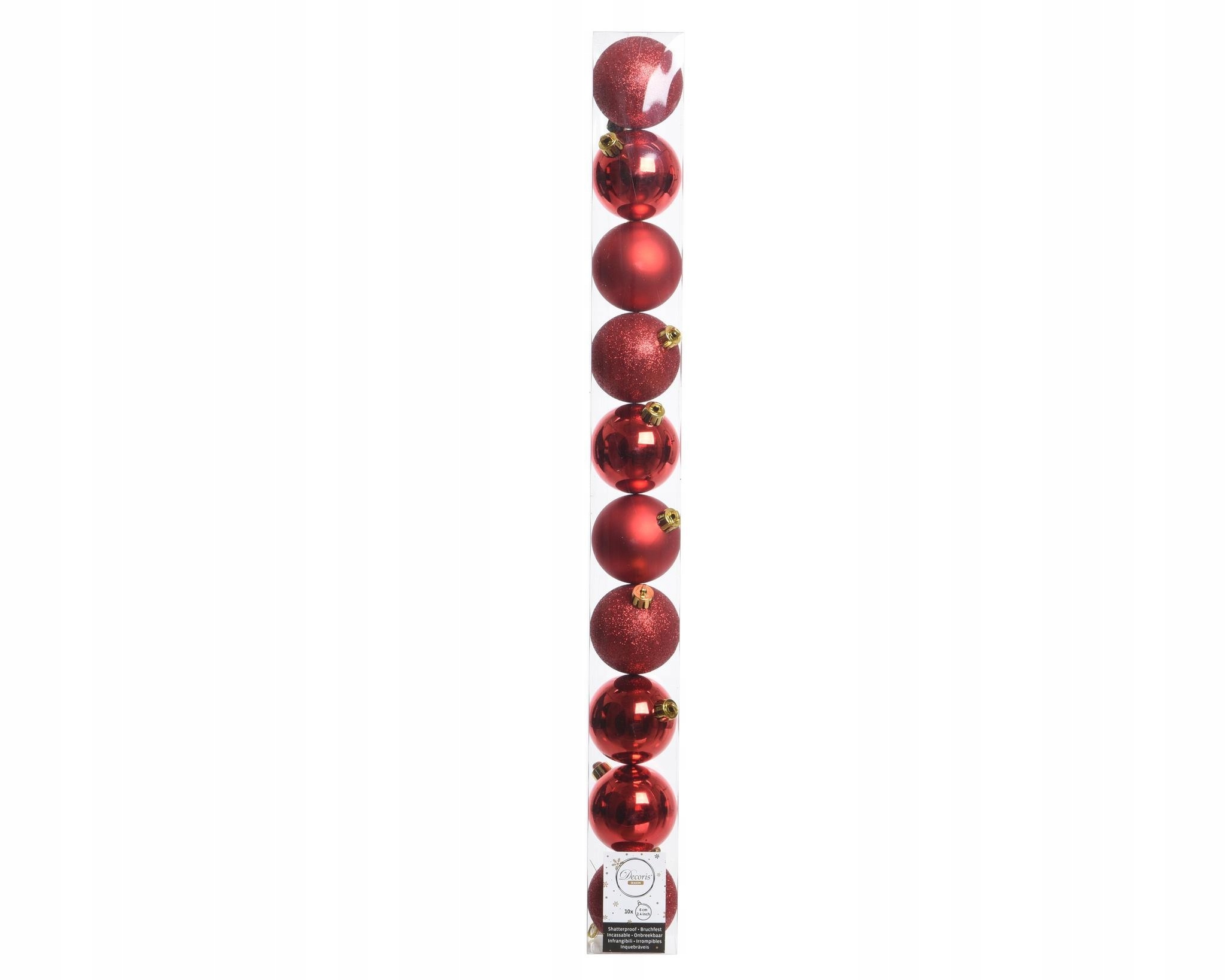 

Bombki plastik zestaw 6cm na choinkę x10 Czerwone