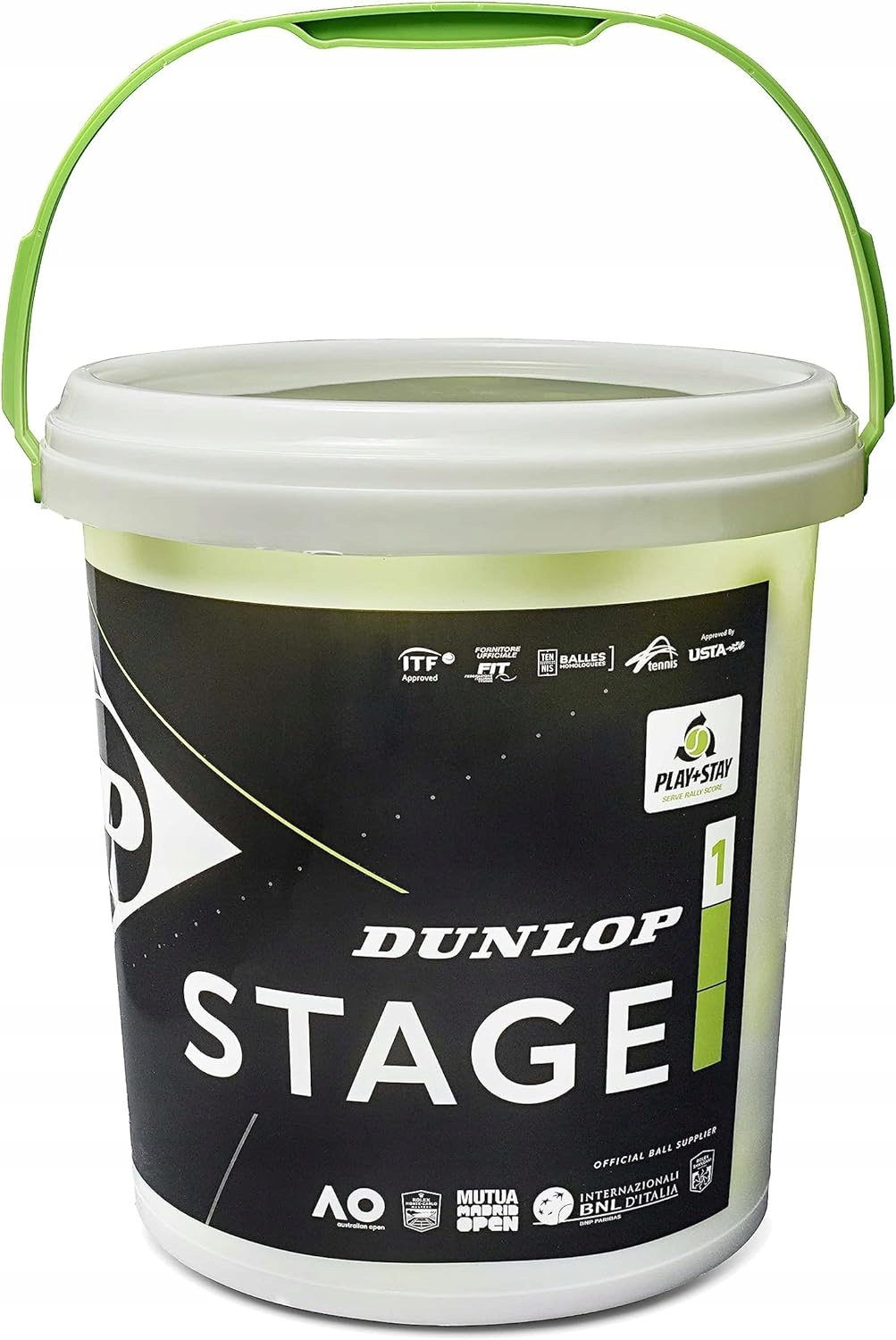 Piłka Tenisowa Dunlop Stage 1 Green 60 szt Zielone Piłki w Wiaderku 601342