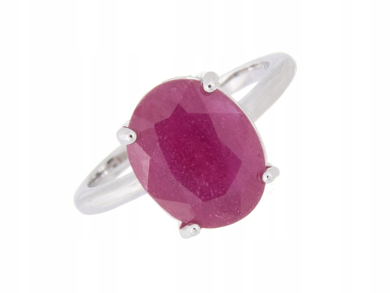 Stříbrný Prstýnek Prsten VEL.20 Rubín Přírodní 11X9